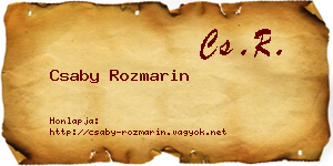 Csaby Rozmarin névjegykártya